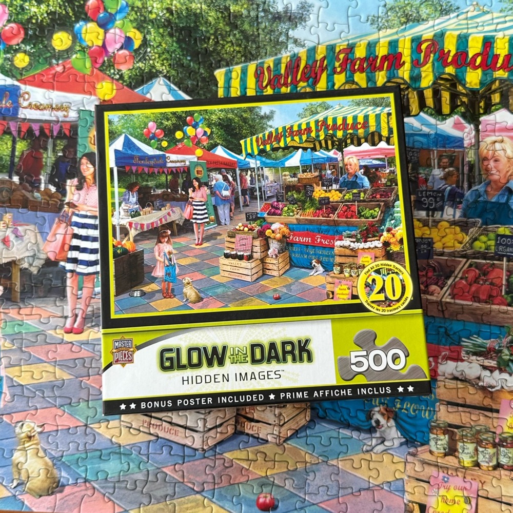 Master Pieces 500 Piece Puzzle Glow in the Dark Hidden Images Corner Market